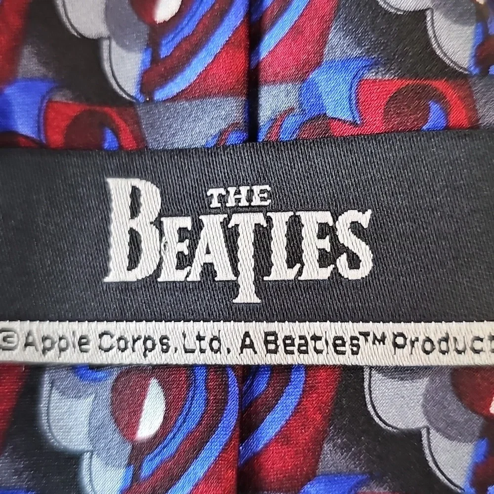 The BEATLES, silk Tie. Blue, Red, Gray. Eight Days A‎ Week. Excelent